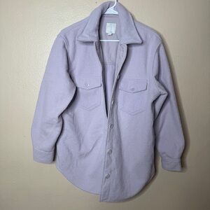 Joie The Boyfriend Shacket Women's Medium Lavender Button Up Boho Cozy